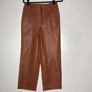 New BLANKNYC The Baxter Ribcage Straight Leg Faux Leather Pant Women's Size 29